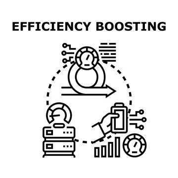System optimizing efficiency boosting vector concept Stock Illustration