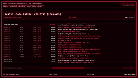 System Overload Memory Dump Hacking Terminal Screen. Stock Footage 345718327