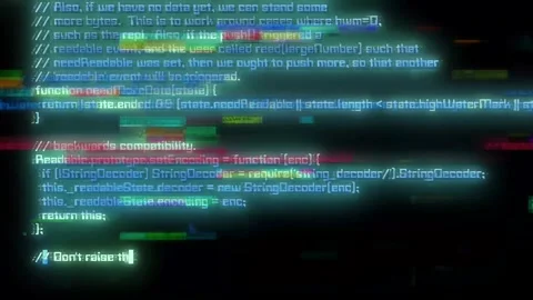 System overload simulation. Glitching code in terminal style. Glitch effects. Stock Footage 318877662