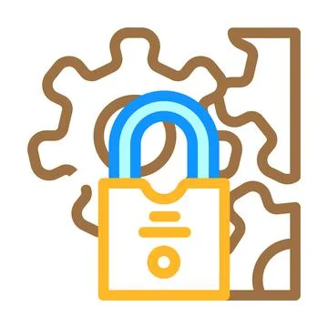 System padlock color icon vector illustration 스톡 일러스트