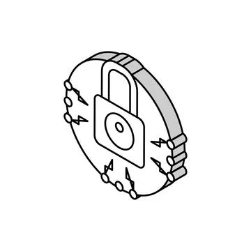 System padlock isometric icon vector illustration Illustrazione stock