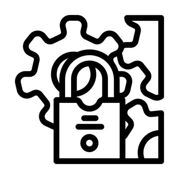System padlock line icon vector illustration Stock Illustration