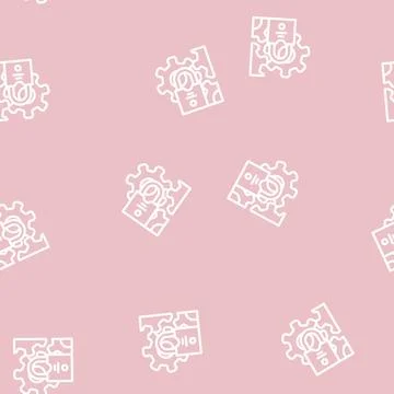 System padlock line vector seamless pattern Illustration