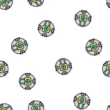 System padlock vector seamless pattern Stock Illustration