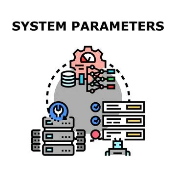 System parameters configuration and data processing concept Stock Illustration