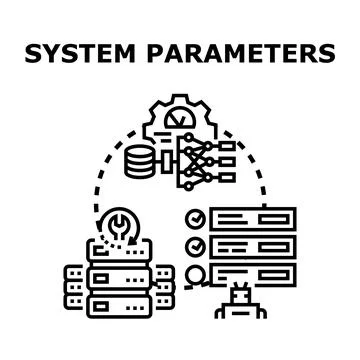 System parameters configuration and data processing concept 库存插图