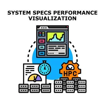 System performance analysis and high performance computing visualization Stock Illustration