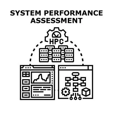 System performance assessment evaluating high performance computing Stockillustratie