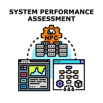 System performance assessment evaluating high performance computing Stock Illustration