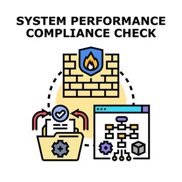 System performance compliance check illustrating security measures Stock Illustration