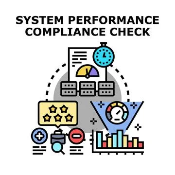 System performance compliance checking and data analysis Stock Illustration