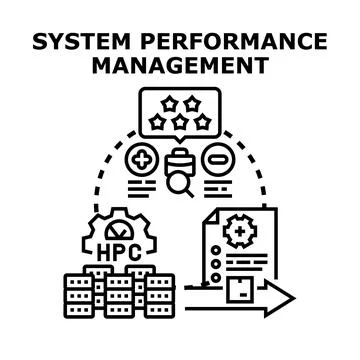 System performance management optimizing data storage operation Stock Illustration