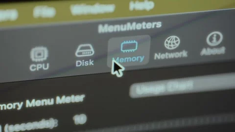 System performance monitoring interface from a computer operating system Stock Footage 327476815