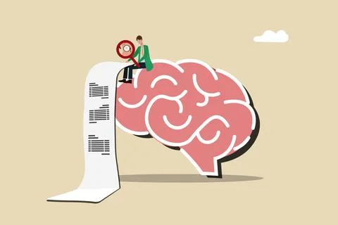 System performance reports or organization progress, brain performance improveme Stock Illustration