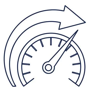 System Performance Speed Icon Vector, Line Art Isolated on White イラスト素材