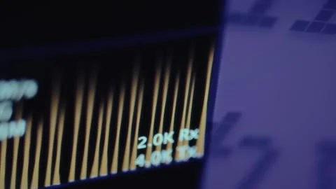 System performance statistics from a computer monitoring program, displaying the Stock Footage 327914196