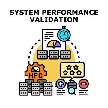 System performance validation concept for high performance computing Stockillustratie