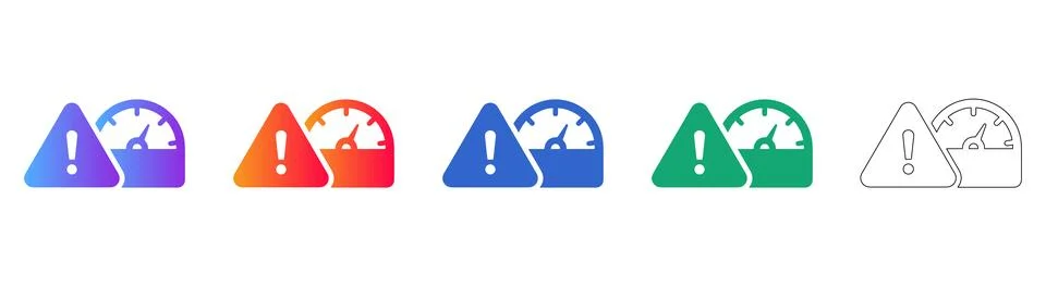 System Performance Warning Icon Set イラスト素材