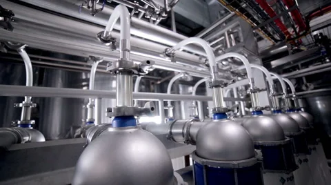The System Pipe, pipelines with valves at modern plant, factory indoor Stock-Footage 65013083