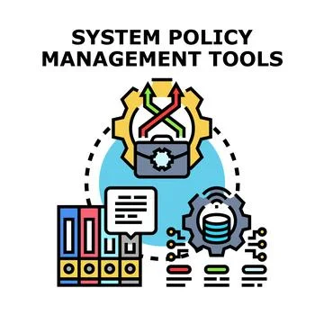System policy management tools flat vector illustration concept Stock Illustration