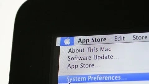 System preference icons on Apple MacOS on iMac computers Stock Footage 103877587