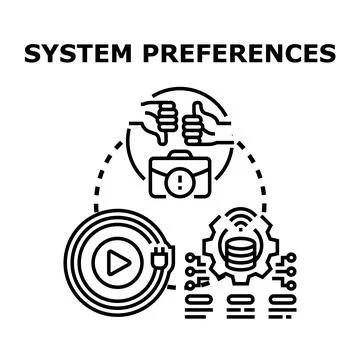 System preferences setting and adjusting user configuration Stock Illustration