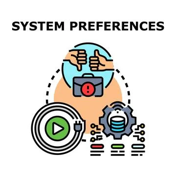 System preferences setting and adjusting user configuration Stock Illustration