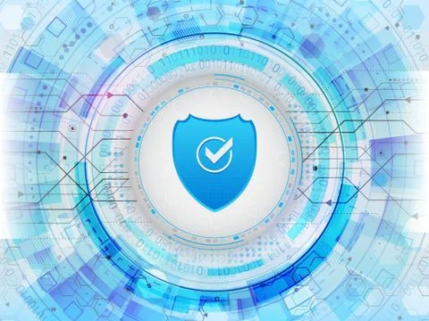 System privacy. Digital background with shield イラスト素材