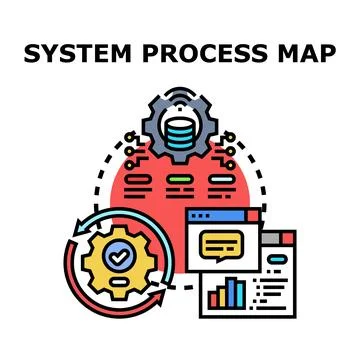 System process, data mapping, and software management Stockillustratie