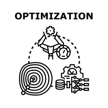 System process optimization improving business performance goals Stock Illustration