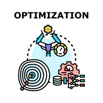 System process optimization improving business performance goals Stock Illustration