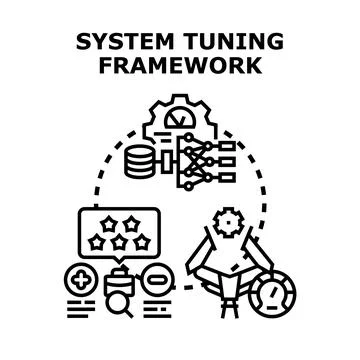 System process tuning framework optimizing performance analysis Stockillustratie