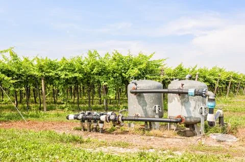 System for pumping irrigation water Stock Photos