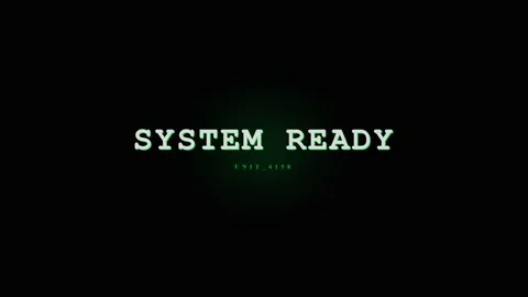 System Ready Text Animation - Futuristic Digital Interface Screen Display Stock Footage 331568358
