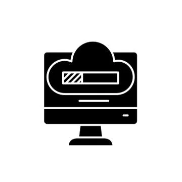 System reboot black icon, vector sign on isolated background. System reboot Illustrazione stock