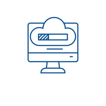 System reboot line icon concept. System reboot flat vector symbol, sign, outline 库存插图