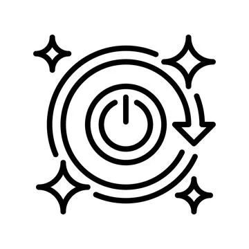 System Reboot Line Icon, Outline Symbol for Restart Action, Recovery Proces.. Stock Illustration