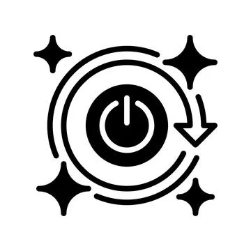 System Reboot Line Icon, Outline Symbol for Restart Action, Recovery Proces.. Stock Illustration