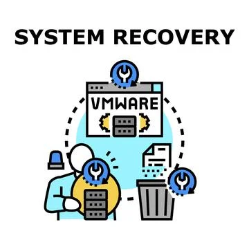 System recovery process for data security and virtualization Stock Illustration