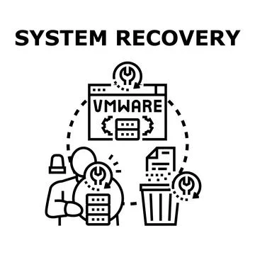 System recovery process for data security and virtualization Stock Illustration