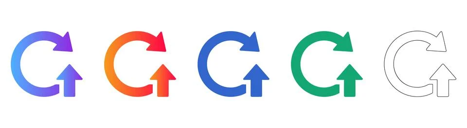 System Refresh and Update Cycle Icons 스톡 일러스트