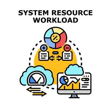 System resource workload management and allocation concept Stock Illustration