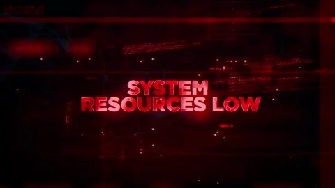 System Resources Low Word on Hacker concept technology futuristic data backg Stock Footage 343395248
