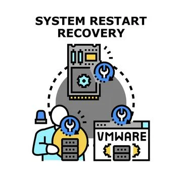 System restart recovery process planning and analysis Stock Illustration