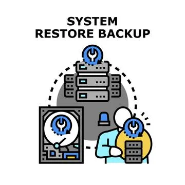 System restore backup cloud computing data recovery Stockillustratie
