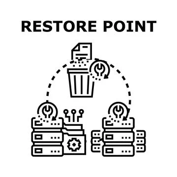 System restore point creating data backup and recovery Stock Illustration