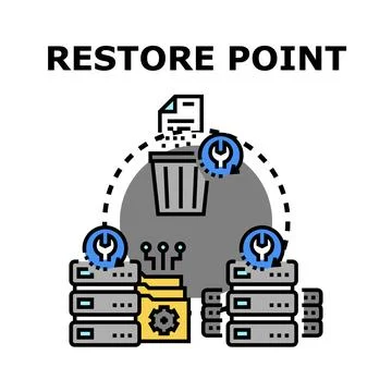 System restore point creating data backup and recovery Stock Illustration