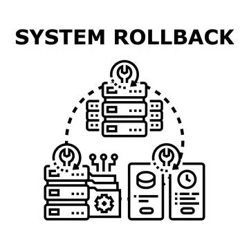 System rollback restoring data to previous state Stock Illustration
