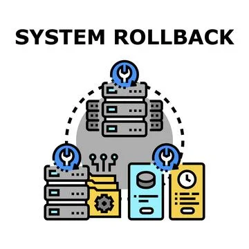 System rollback restoring data to previous state Stock Illustration