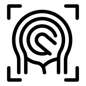 System scanning fingerprint for identification biometric security concept ico 스톡 일러스트